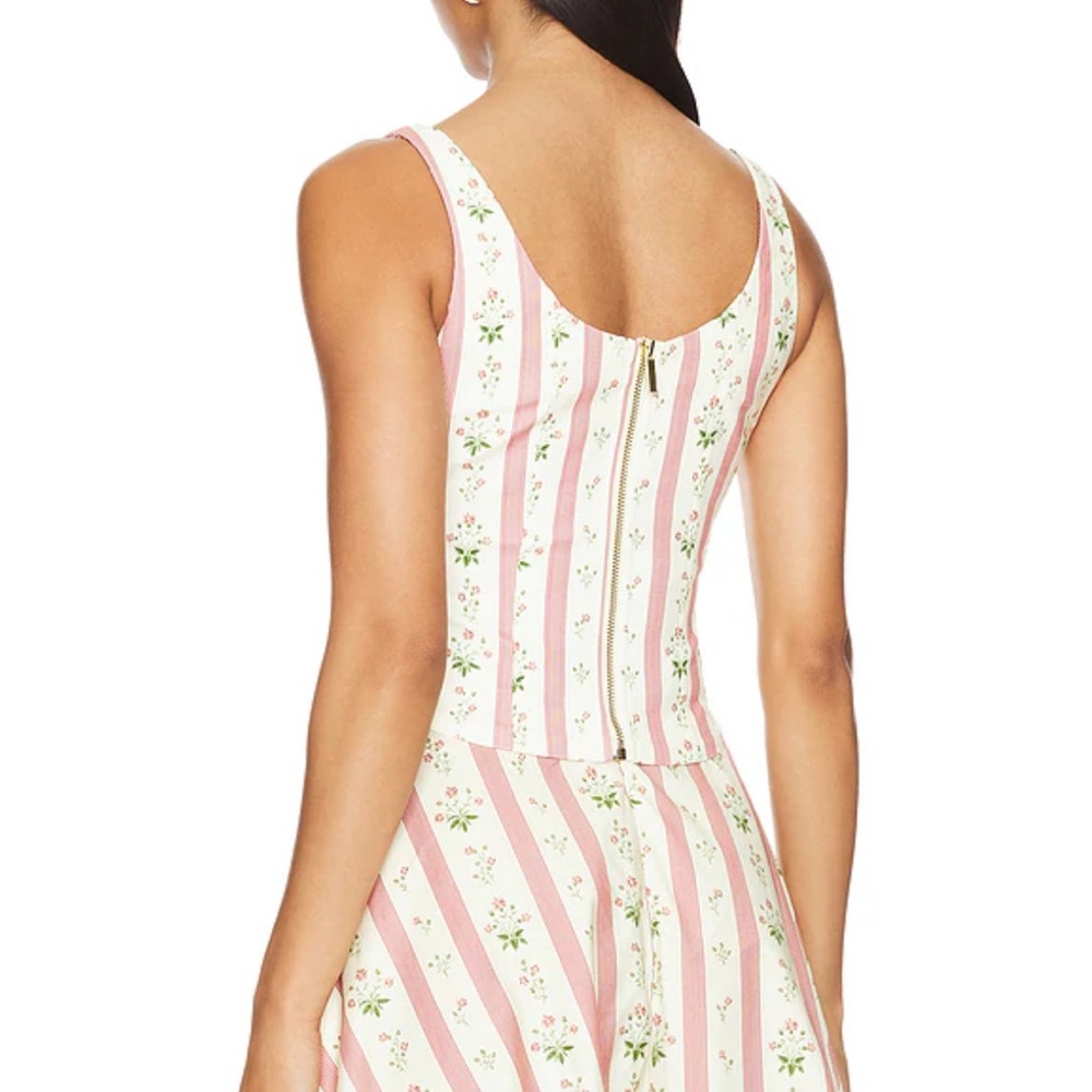 WeWoreWhat Scoop Corset Top in Lemon Icing Multi - Picture 3 of 5